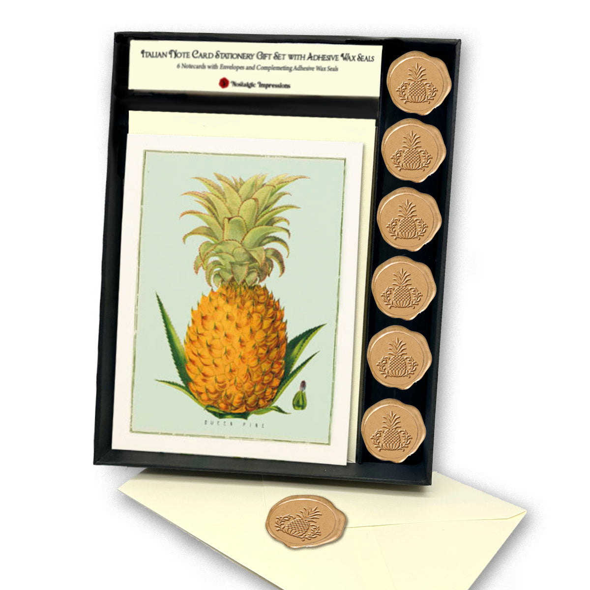 Italian Note Card Stationery Gift Set with Adhesive Wax Seals-9 Styles