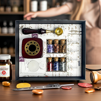 Bead Sealing Wax Kit with 6 colors Sealing Wax Beads, Melting Pot, Candle and Spoon