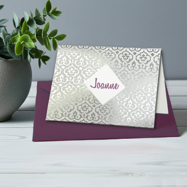 Personalized Name Foil Note Cards with Envelopes by Nostalgic Impressions