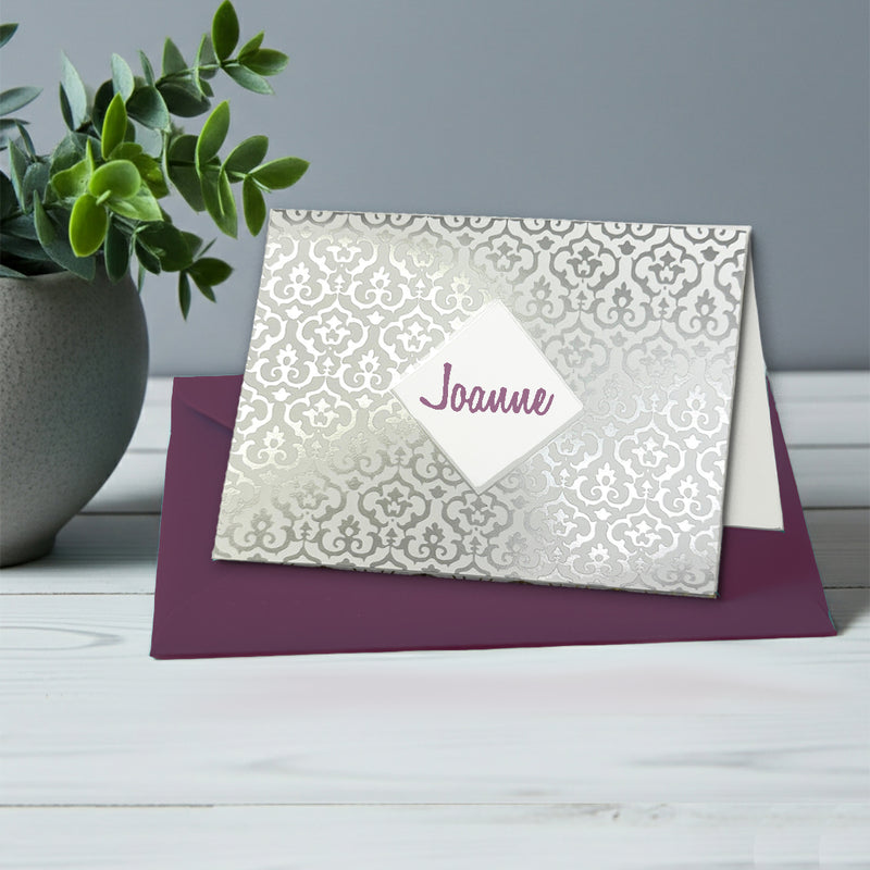 Personalized Name Foil Note Cards with Envelopes by Nostalgic Impressions