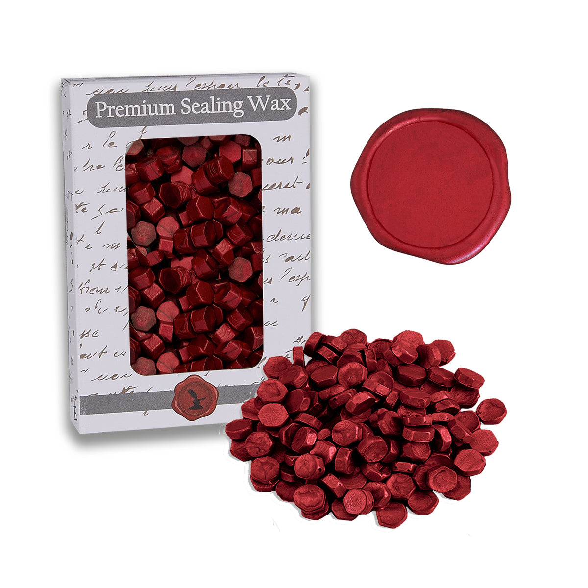 Crimson Red Premium Sealing Wax Beads 2 oz. PK - Nostalgic Impressions
