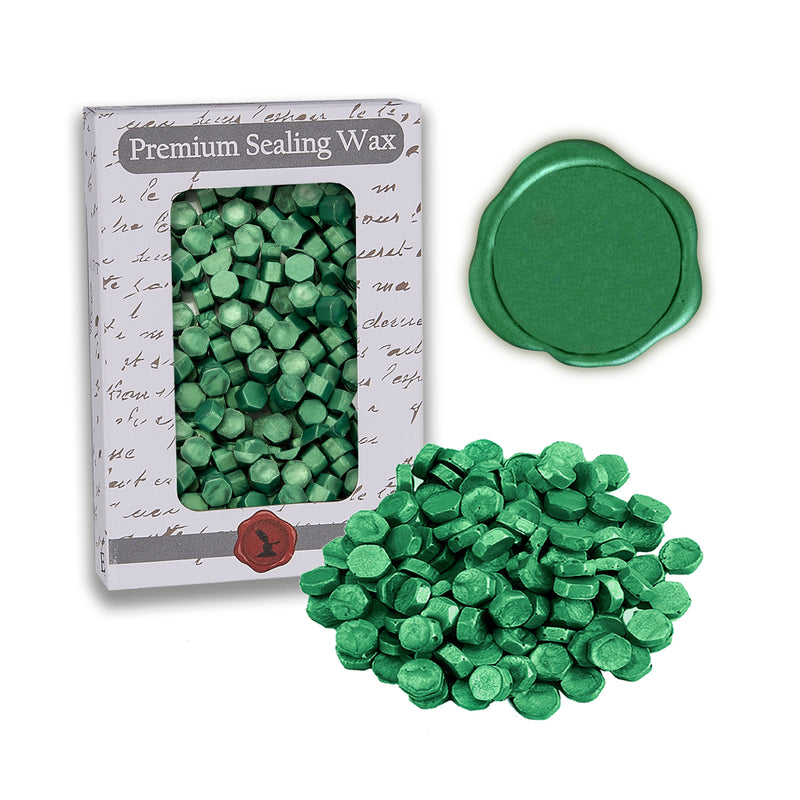 Emerald Green Premium Sealing Wax Beads 2 oz. PK - Nostalgic Impressions