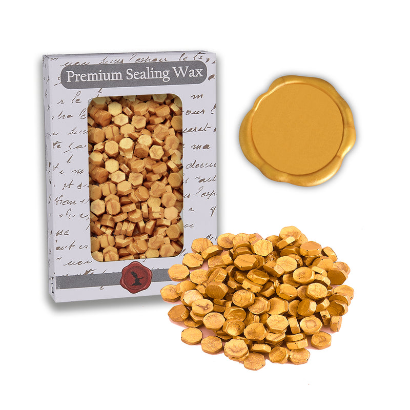 Goldenrod Premium Sealing Wax Beads 2 oz. PK - Nostalgic Impressions