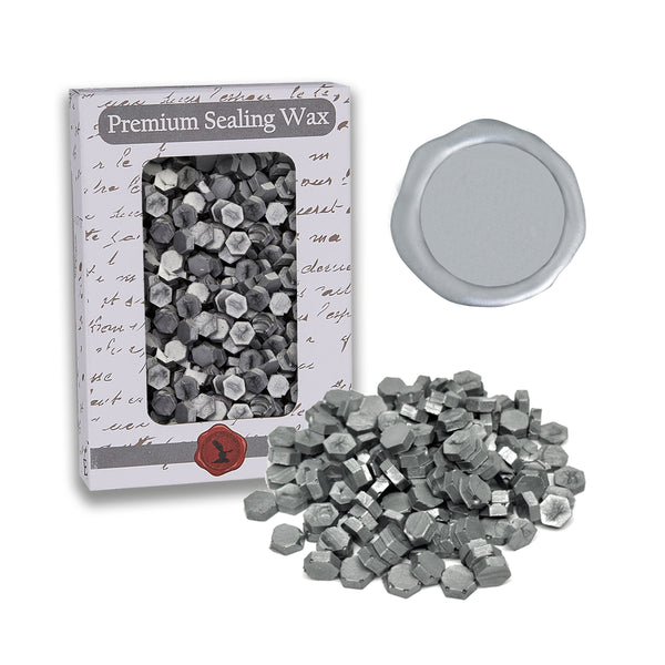 Metallic Silver Premium Sealing Wax Beads 2 oz. PK - Nostalgic Impressions