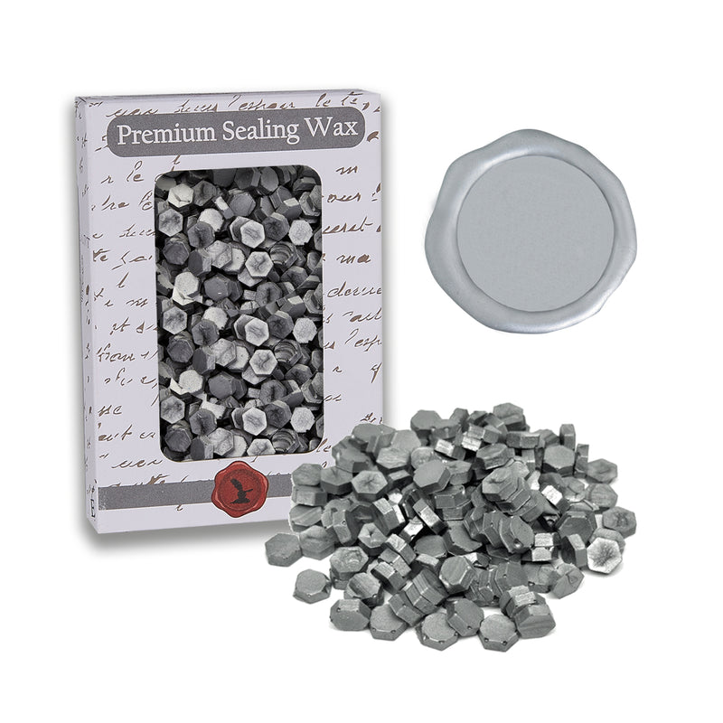 Metallic Silver Premium Sealing Wax Beads 2 oz. PK - Nostalgic Impressions