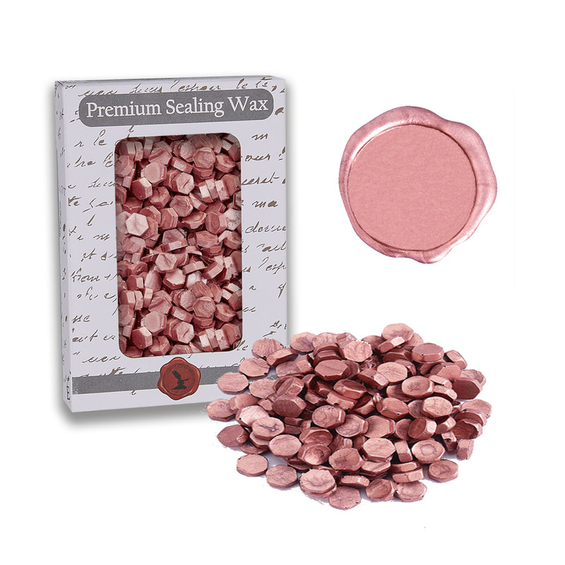 Rose Gold Premium Sealing Wax Beads 2 oz. PK - Nostalgic Impressions