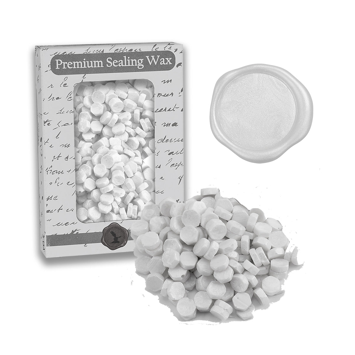 White Pearl Premium Sealing Wax Beads 2 oz. PK - Nostalgic Impressions