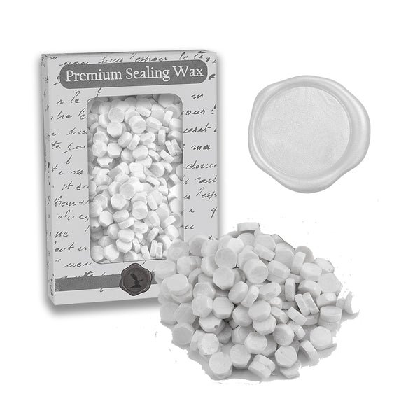 White Pearl Premium Sealing Wax Beads 2 oz. PK - Nostalgic Impressions