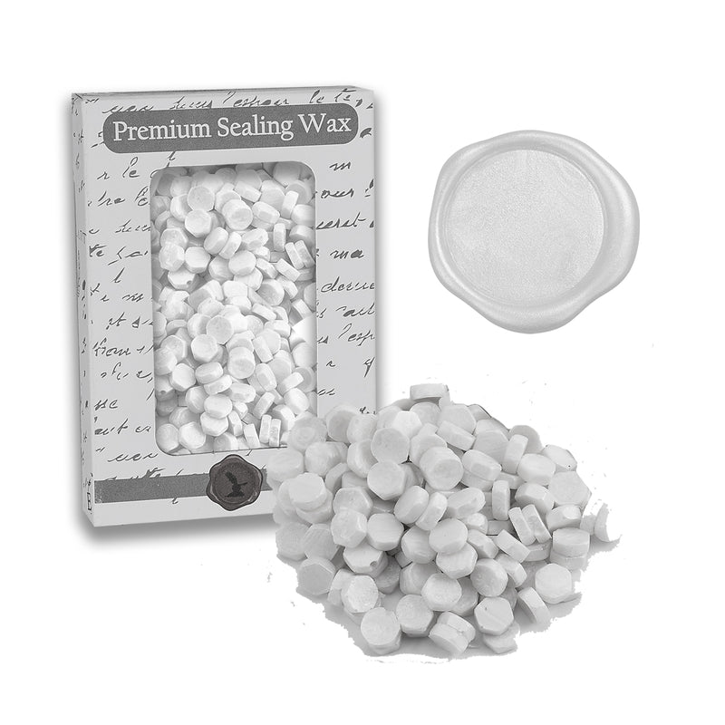 White Pearl Premium Sealing Wax Beads 2 oz. PK - Nostalgic Impressions