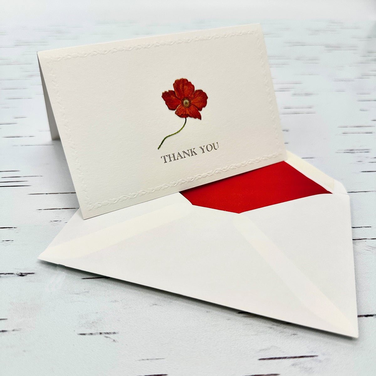 Thank You Poppy  Notecard Set Made in Italy by Rossi 5.x3" -10/10