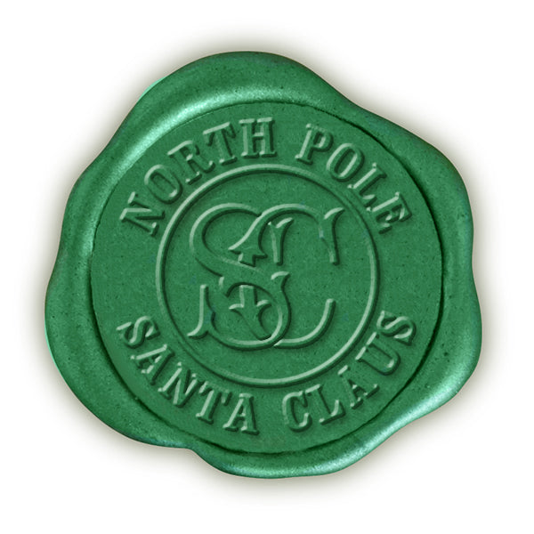 North Pole Santa Claus Seal Wax Seal Stamp with Burgundy Wood Handle #5501CD