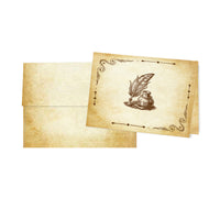 Aged Parchment Printed Note Card Set with Envelopes 8/8 - 8 Designs