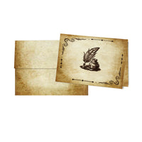 Aged Parchment Printed Note Card Set with Envelopes 8/8 - 8 Designs