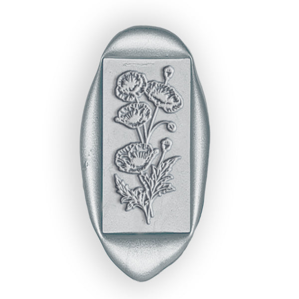 Poppies Rectangle  Wax Seal Stamp #5180-USA Handcrafted