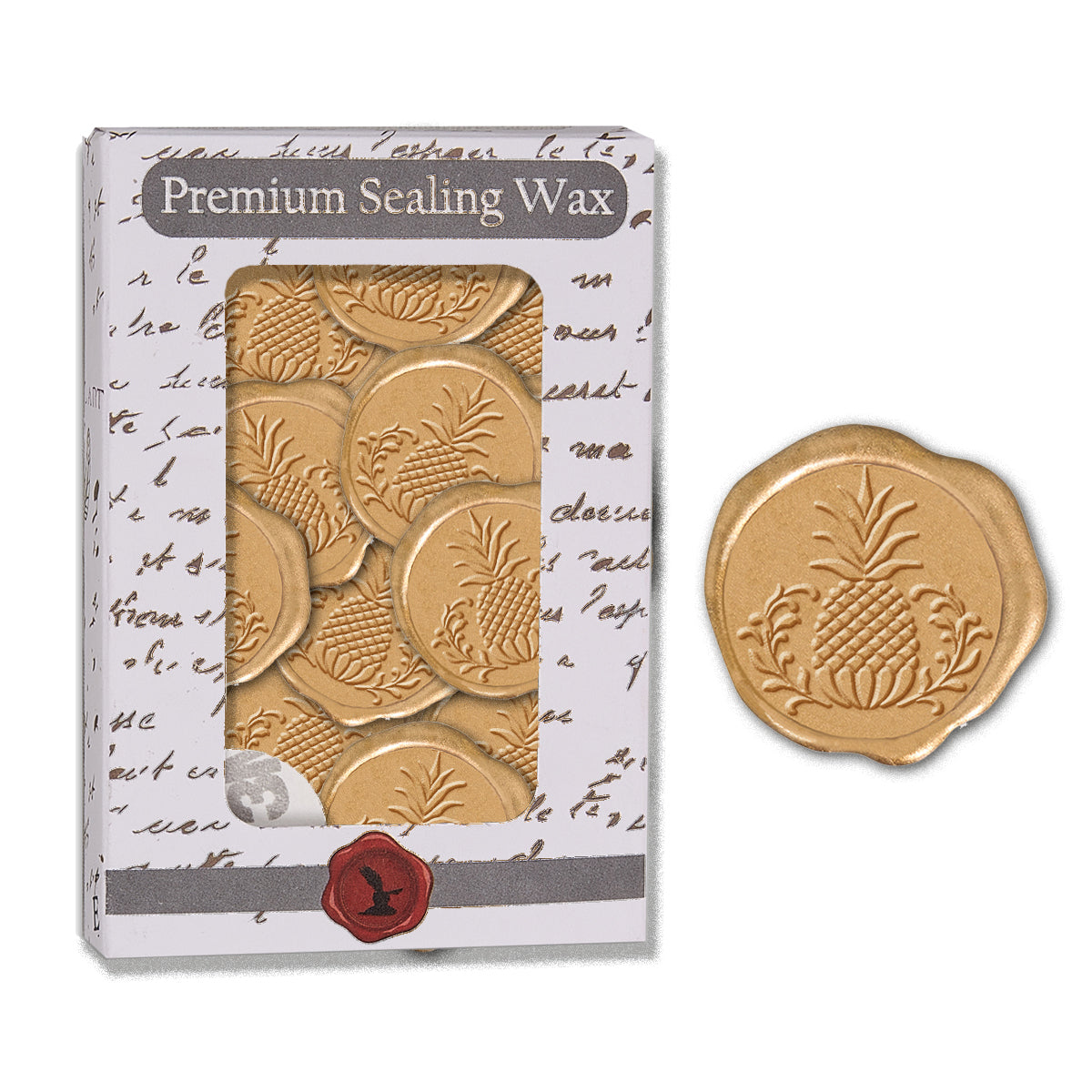 Pineapple Adhesive Wax Seal Quick-Ship Stickers 25PK-Classic Gold
