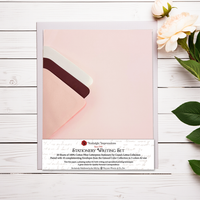 Letterpress Stationery Set with envelopes- 8.5x11- 100% Cotton printable- 20/10-multi-colors