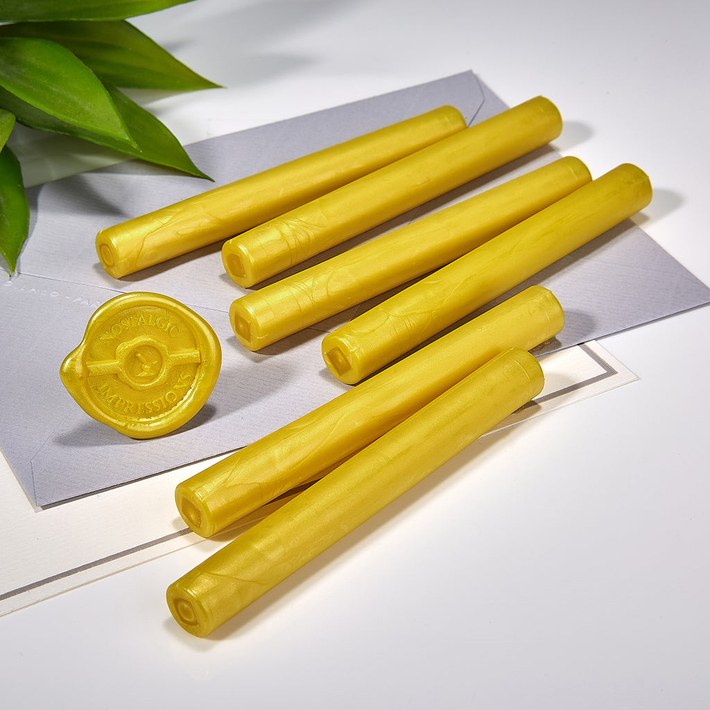 Primrose Yellow Premium Glue Gun Sealing Wax -Pack of 6 - Nostalgic Impressions