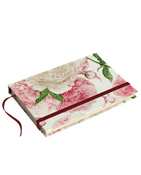 Peonies Italian Hard Cover Journals with strap 4x6 - Nostalgic Impressions