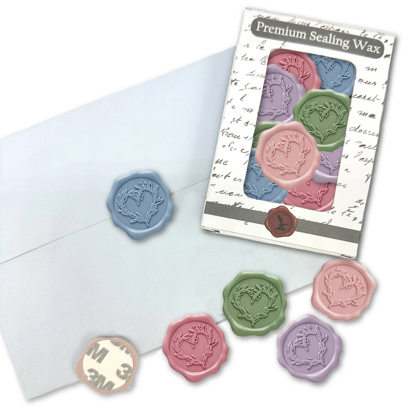 Branch Heart Wedding Adhesive Wax Seal Quick-Ship Stickers 25PK-7 Colors