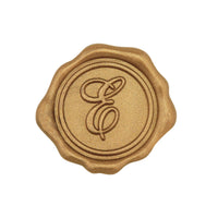 Gold Foil Brocade Single Initial Note Cards with Wax Seals - 8 Personalized Blank Stationery Set
