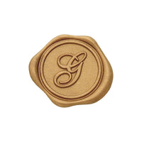 Gold Foil Roses Single Initial Note Cards with Wax Seals - 8 Personalized Blank Stationery Set