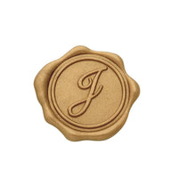 Gold Foil Roses Single Initial Note Cards with Wax Seals - 8 Personalized Blank Stationery Set