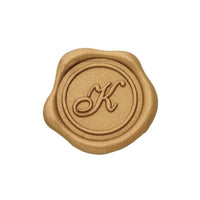 Gold Foil Roses Single Initial Note Cards with Wax Seals - 8 Personalized Blank Stationery Set