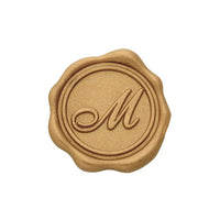 Gold Foil Brocade Single Initial Note Cards with Wax Seals - 8 Personalized Blank Stationery Set