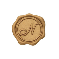 Gold Foil Brocade Single Initial Note Cards with Wax Seals - 8 Personalized Blank Stationery Set