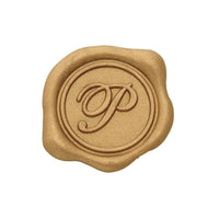Gold Foil Roses Single Initial Note Cards with Wax Seals - 8 Personalized Blank Stationery Set