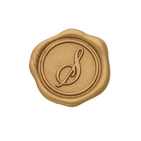 Gold Foil Brocade Single Initial Note Cards with Wax Seals - 8 Personalized Blank Stationery Set