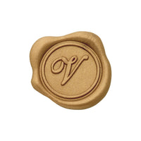 Gold Foil Roses Single Initial Note Cards with Wax Seals - 8 Personalized Blank Stationery Set
