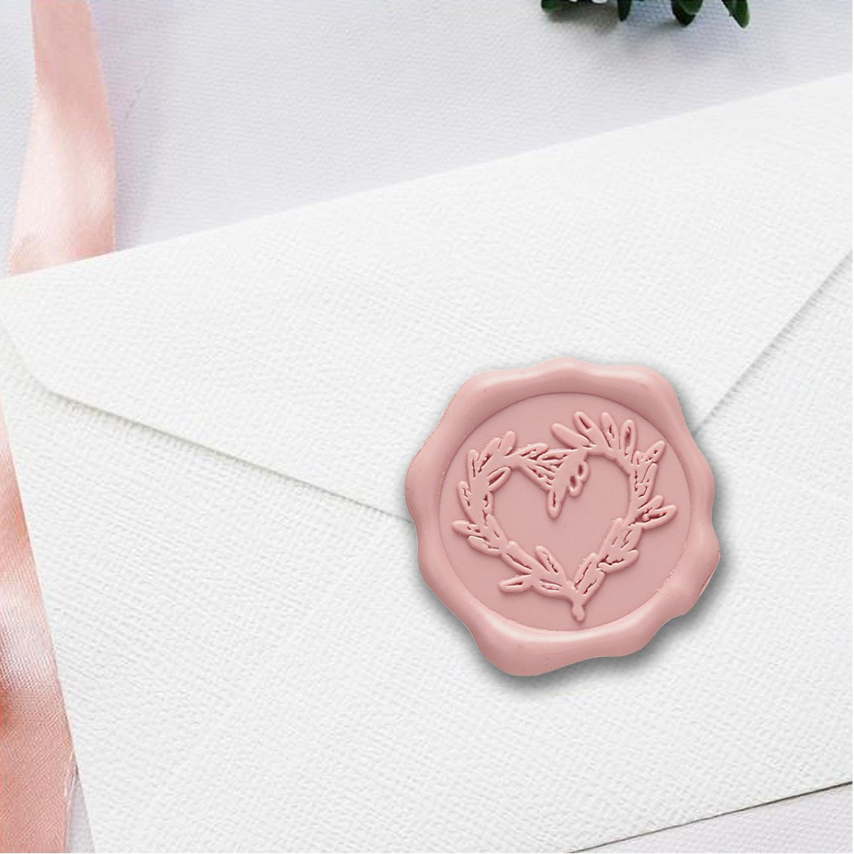 Branch Heart Wedding Adhesive Wax Seal Quick - Ship Stickers 25PK - 7 Colors - Nostalgic Impressions