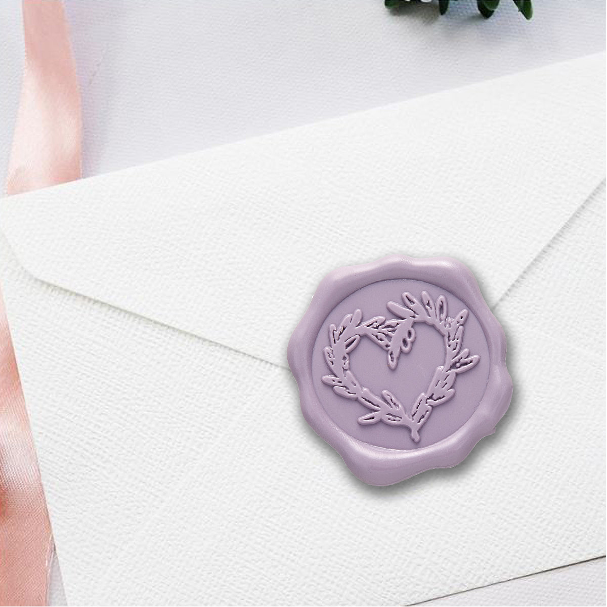 Branch Heart Adhesive Wax Seal Stickers for Envelopes and Invitations (25-Pack)-2 colors