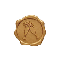 Champagne Glasses Wedding Adhesive Wax Seal Quick - Ship Stickers 25PK - Nostalgic Impressions