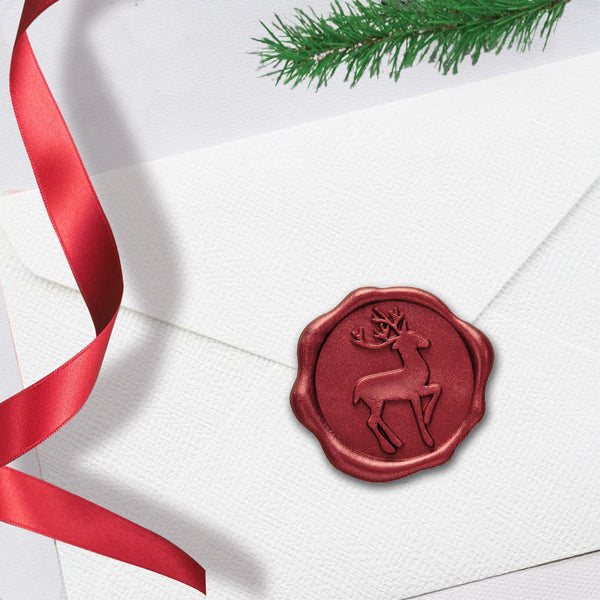 Reindeer Adhesive Wax Seal 25PK Quick-Ship Stickers