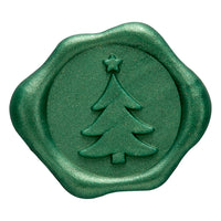 Christmas Tree Adhesive Wax Seal 25PK Quick-Ship Stickers-Pine Green