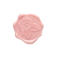 Pink Hydrangea Adhesive Wax Seal Quick - Ship Stickers 25PK - Nostalgic Impressions