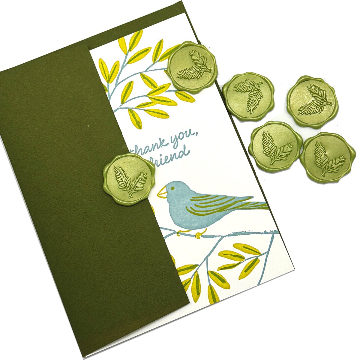 Fern Adhesive Wax Seal Quick - Ship Stickers 25PK - Nostalgic Impressions