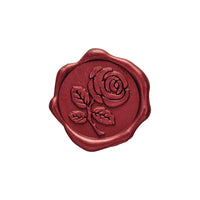 Rose with Stem Adhesive Wax Seal Quick - Ship Stickers 25PK - 7 Colors - Nostalgic Impressions