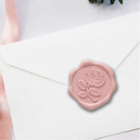 Rose with Stem Adhesive Wax Seal Quick - Ship Stickers 25PK - 7 Colors - Nostalgic Impressions