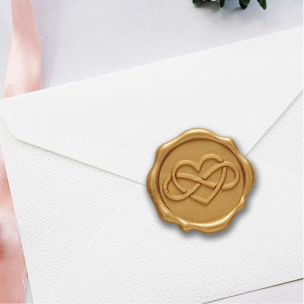 Infinity Heart Adhesive Wax Seal Quick - Ship Stickers 25PK - 2 Colors - Nostalgic Impressions