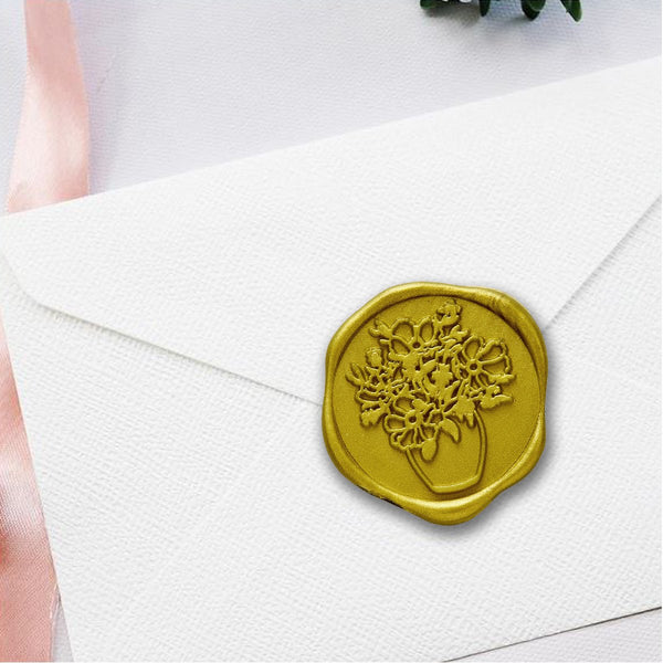 Vintage Bouquet Adhesive Wax Seal Quick - Ship Stickers 25PK - Nostalgic Impressions