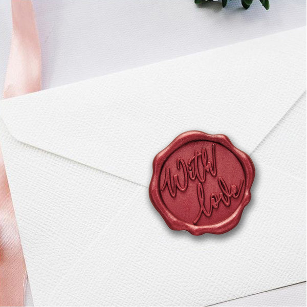With Love Adhesive Wax Seal Quick - Ship Stickers 25PK - Nostalgic Impressions