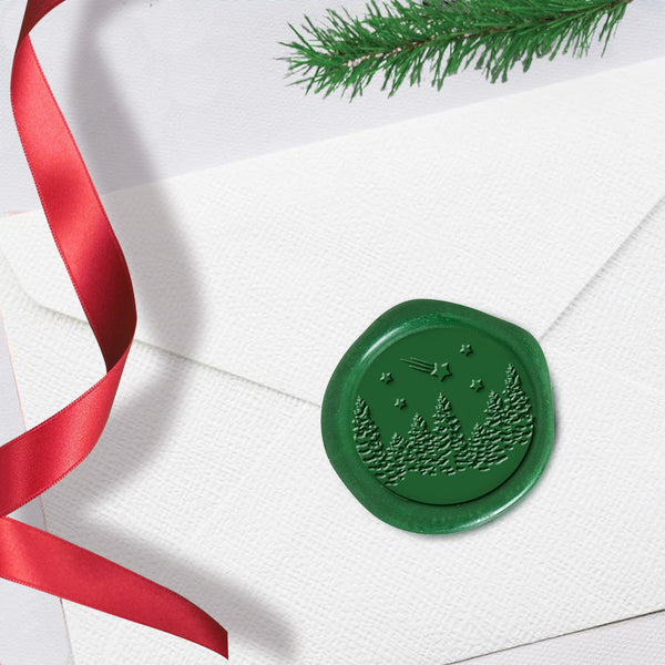 Winter Wonderland Adhesive Wax Seal Stickers for Christmas Cards and Holiday Mail (25-Pack)