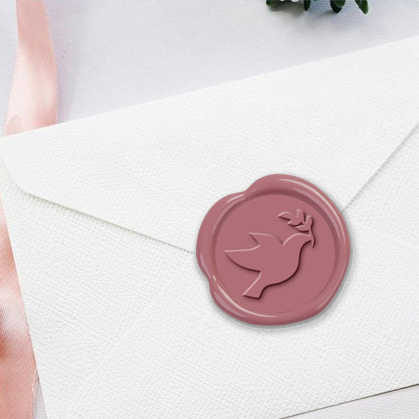 Peace Dove Hand Pressed Adhesive Wax Seals #R849 - Nostalgic Impressions