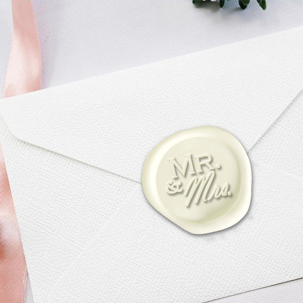 Mr. and Mrs. Hand Pressed Adhesive Wax Seals #R890PNS - Nostalgic Impressions
