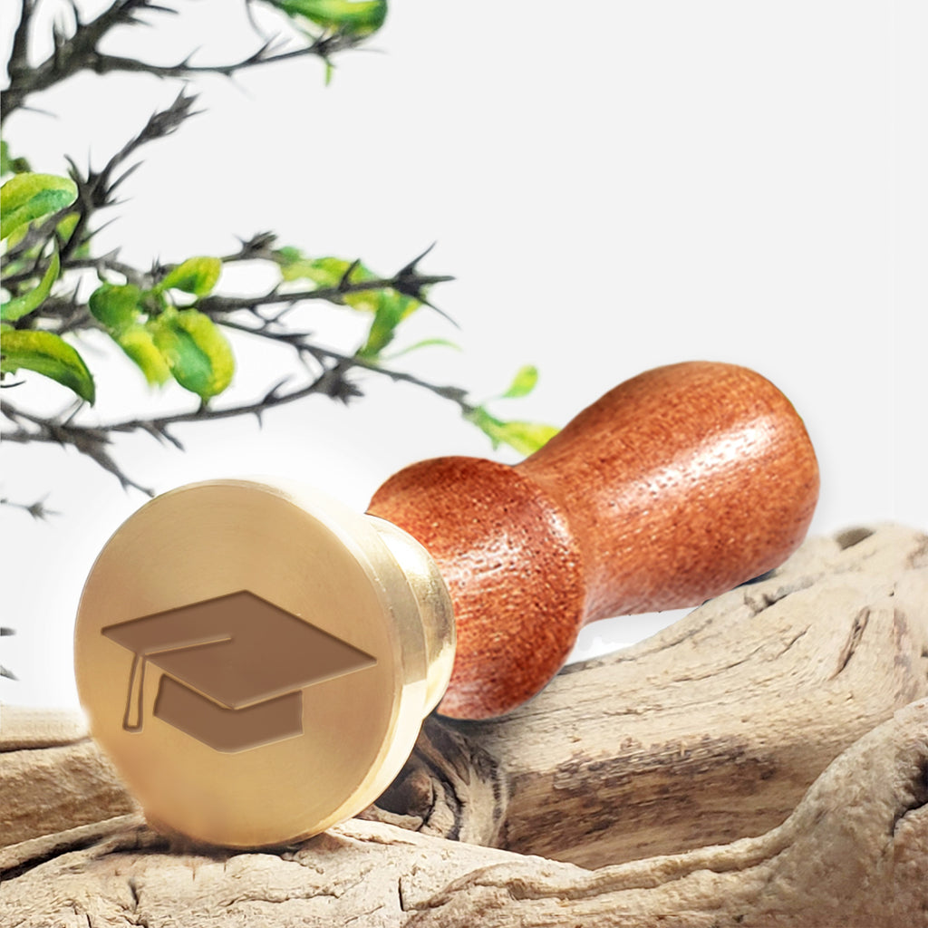 Graduation Cap Wax Seal Stamp with Rosewood Wood Handle #R898 - Nostalgic Impressions