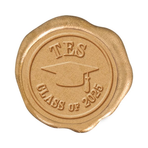 Graduation Monogram Custom Wax Seal Stamp with Rosewood Wood Handle #R907 - Nostalgic Impressions