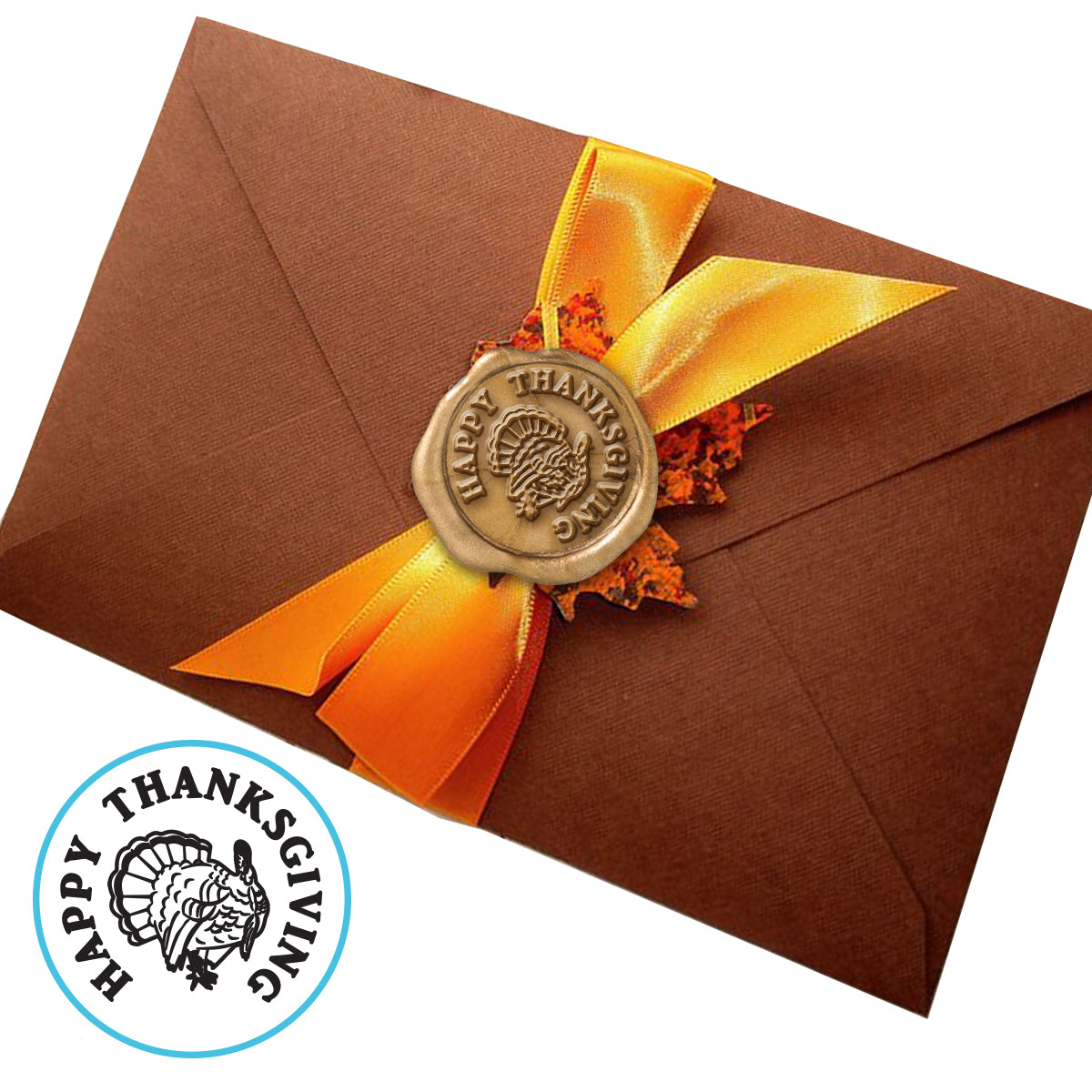 Thanksgiving & Fall  Wax Seal Kit with 4 Bead Waxes, Spoon and Wax Seal Stamp in multl design choices